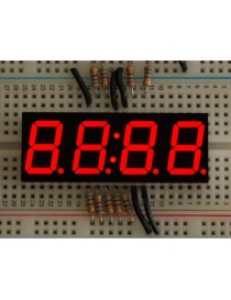 Red 7-segment clock display...